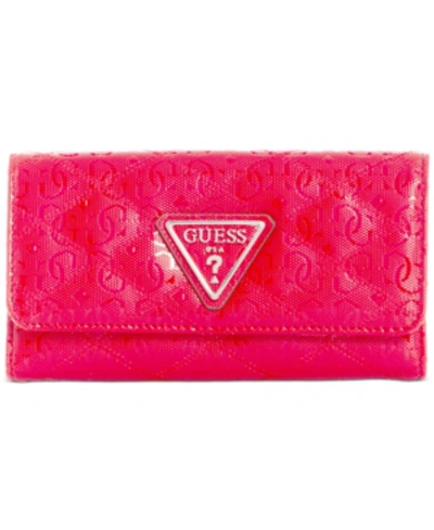 Guess Astrid Slim Wallet In Red/gold