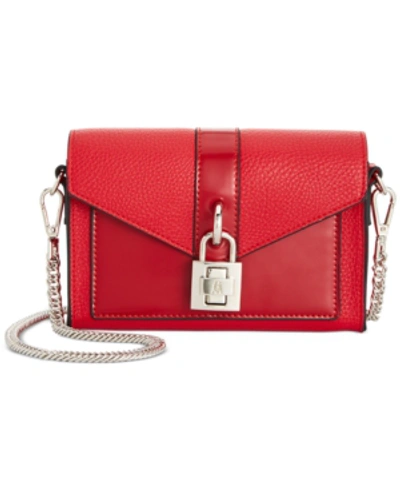 Steve Madden Elle Padlock Chain Crossbody In Red/silver