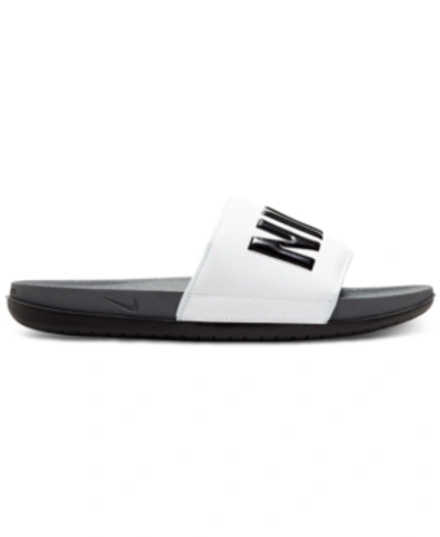 Nike Men's Offcourt Slide Sandals From Finish Line In Dk Grey/black/white