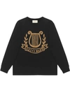 GUCCI OVERSIZED T-SHIRT WITH LYRE PATCH,581903 XJBKR