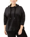 CALVIN KLEIN PERFORMANCE PLUS SIZE DROP-SHOULDER HOODIE