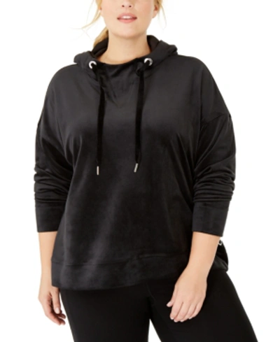 Calvin Klein Performance Plus Size Drop-shoulder Hoodie In Black