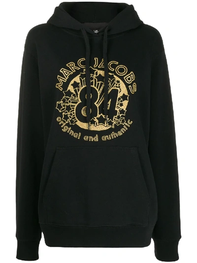 Marc Jacobs Loose-fit Logo Hoodie In 黑色