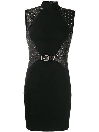 Pre-owned Versace Harness Belt Dress In Black