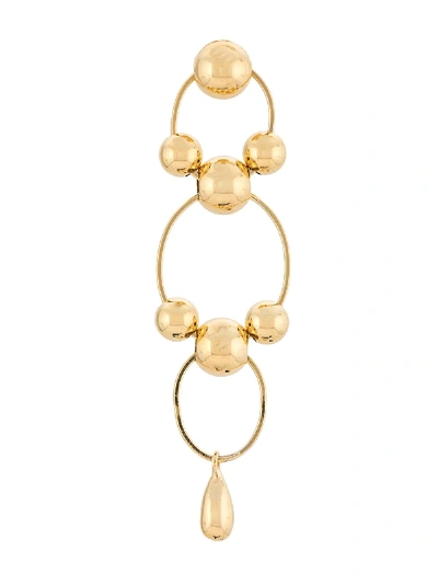 Annie Costello Brown Hoops Drop Earring In Gold