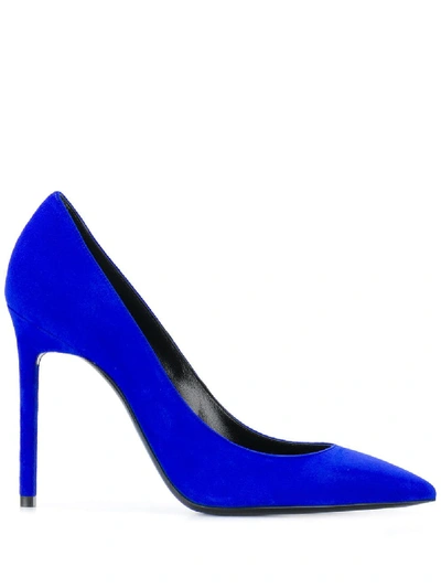 Saint Laurent Zoe Pointed-toe Pumps In Blue