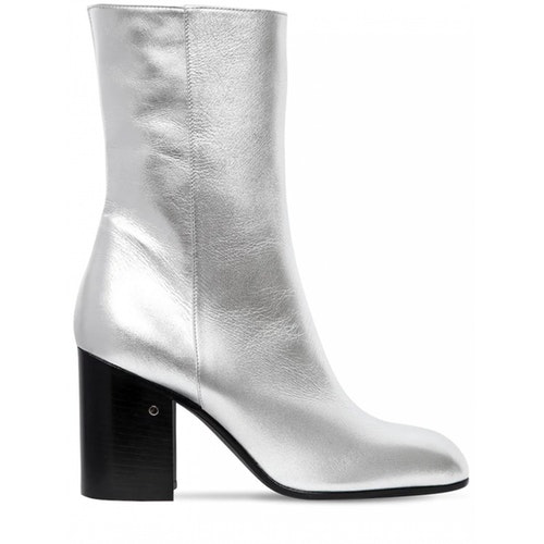 Pre-Owned Laurence Dacade Silver Leather Ankle Boots | ModeSens