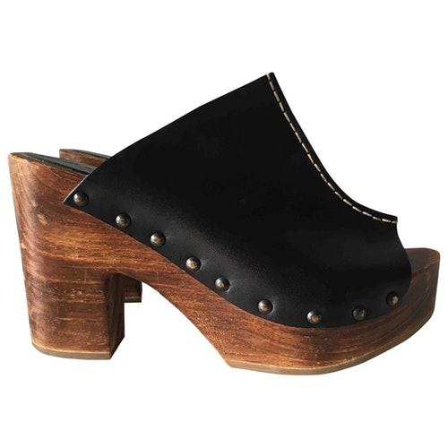 Pre-Owned Kurt Geiger Black Leather Mules & Clogs | ModeSens