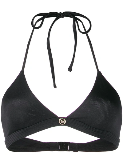 Versace Medusa Detail Bikini Top In Schwarz