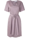 Gloria Coelho Tie Waist Dress In Purple