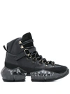 Jimmy Choo Diamond Hike/f Leather And Suede Sneakers In Black
