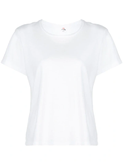 Re/done Solid-colour Crewneck T-shirt In Optic White