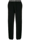 Alexander Wang T Black Corduroy Stretch Logo Lounge Pants In Black