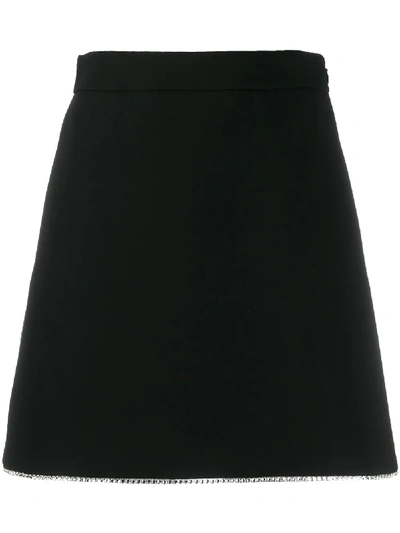 Miu Miu Crystal Embellished Mini Skirt In Schwarz