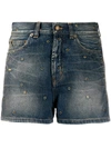 SAINT LAURENT EYELETS DENIM SHORTS