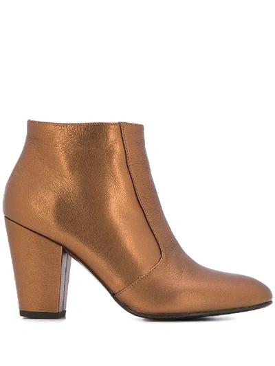 Chie Mihara Chunky Heel Ankle Boots In Metallisch