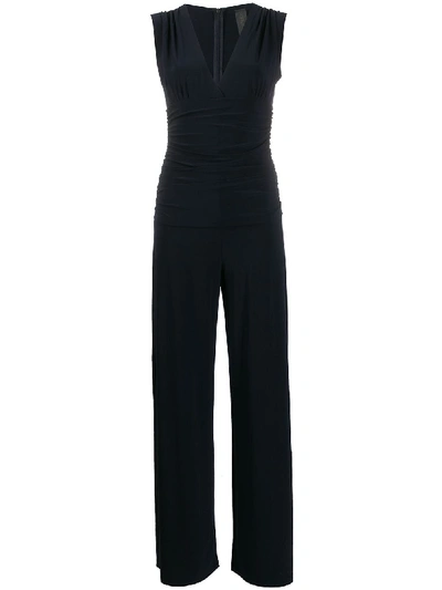 Norma Kamali V Neck Jumpsuit In Black