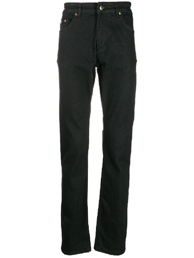 Versace Jeans Couture High Rise Straight Leg Jeans In Black