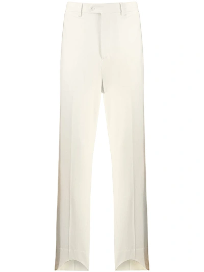 Paura High Waisted Slim Fit Trousers In White