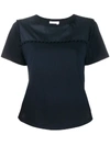 SEE BY CHLOÉ CROPPED SCALLOPED TRIM T-SHIRT