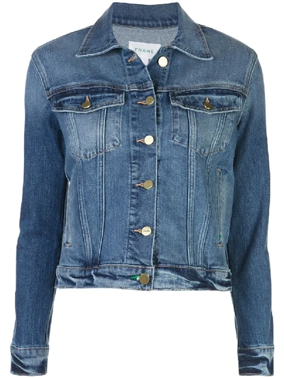 Frame Slim-fit Denim Jacket In Blue