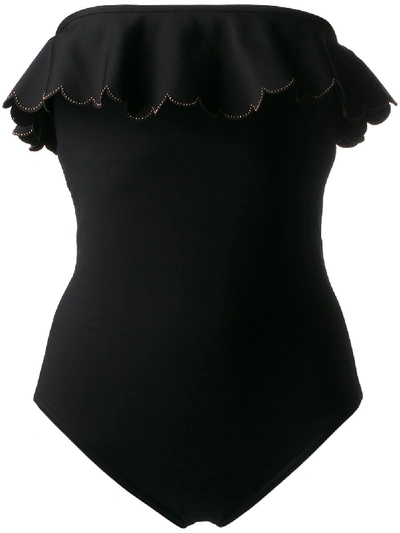 Zimmermann Edie Frill Bandeau One Piece In Black