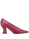 Bottega Veneta Women's Square-toe Leather Pumps In Red