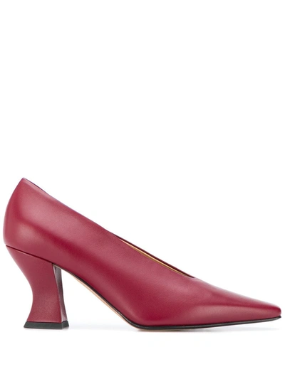 Bottega Veneta Women's Square-toe Leather Pumps In Red