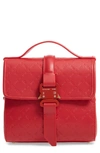 ALYX ANNA EMBOSSED LOGO LEATHER SHOULDER BAG,AAUHB0001LE02RED0001