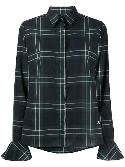 Fay Plaid-print Slim-fit Shirt In Green