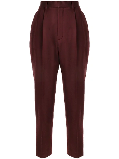 Akira Naka Tapered Cropped Trousers In Red