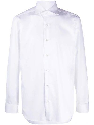 Barba Slim-fit Plain Shirt In White