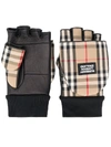 BURBERRY LOGO APPLIQUÉ CHECK MITTENS