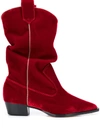 Silvia Tcherassi Tex Velvet Boots In Red