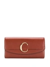 Chloé C Long Wallet In 棕色