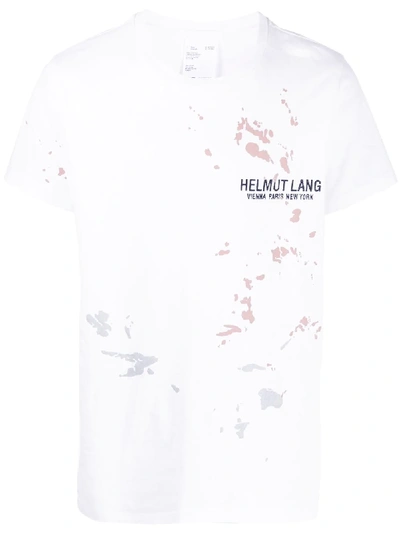 Helmut Lang Logo Paint Print T-shirt In White