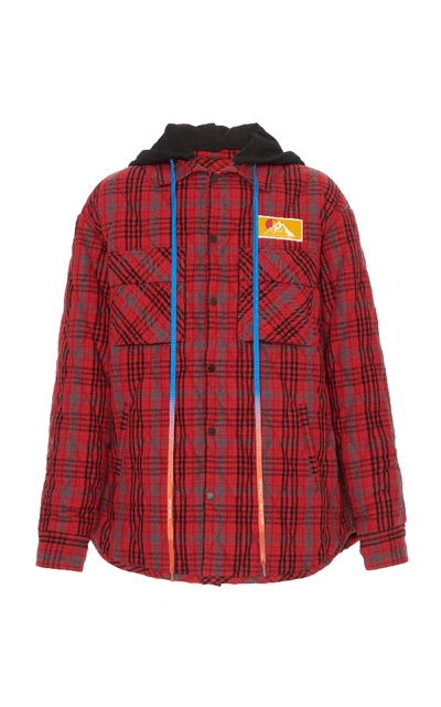 Pre-owned Off-white Flannel Jacket Red/black