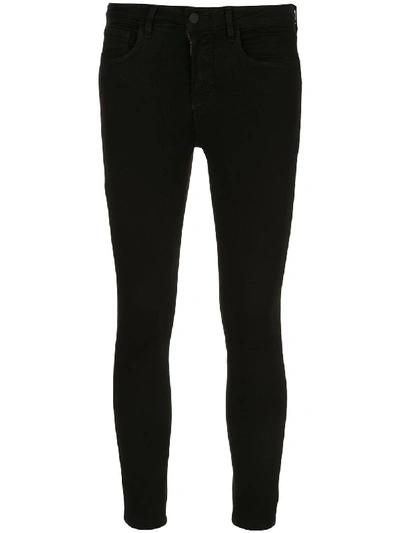 L Agence Marguerite Velvet High Rise Skinny Pants In Black