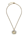 GUCCI EMBELLISHED DOUBLE G NECKLACE