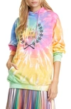 LE SUPERBE LA VIE SUPERBE LOGO GRAPHIC TIE DYE COTTON HOODIE,HO19-594