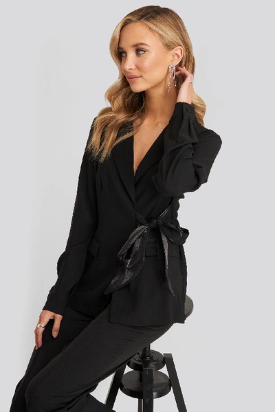 Na-kd Tie Detail Soft Blazer - Black