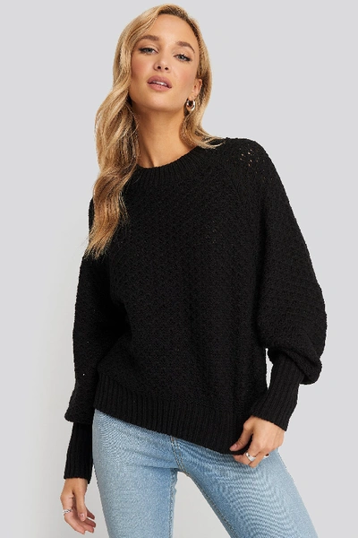Na-kd Batwing Knitted Sweater - Black