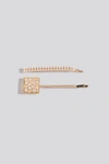 NA-KD 2-PACK SQUARE PEARL HAIRCLIPS - WHITE,GOLD