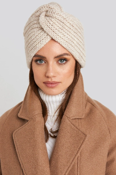 Na-kd Turban Beanie Beige In Light Beige