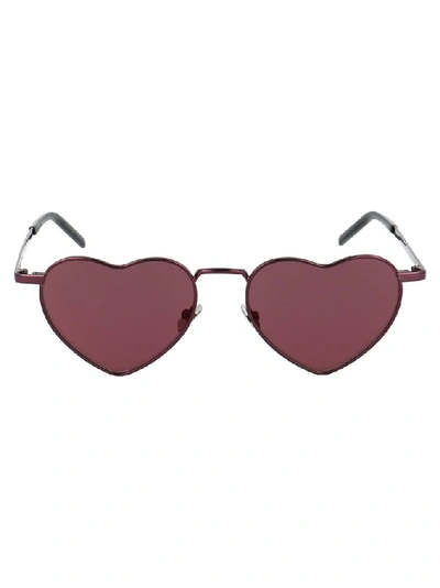 Saint Laurent Eyewear Heart Shape Sunglasses In Pink