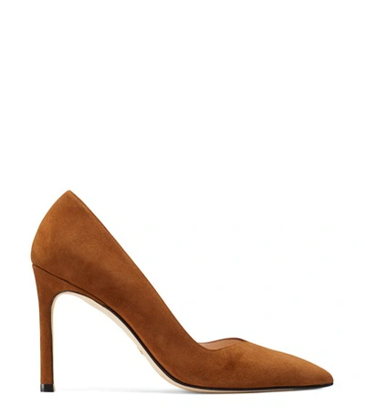 Stuart Weitzman The Anny 70 Pump In Coffee Brown Suede