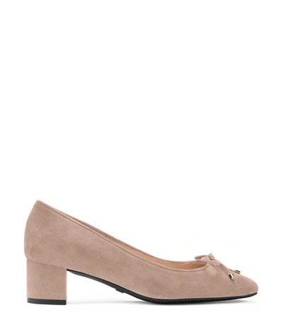 Stuart Weitzman The Gabby 45 Pump In Taupe Suede