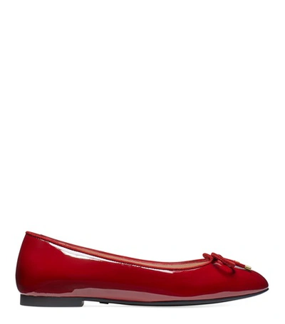 Stuart Weitzman The Gabby Flat In Chile Red Patent Leather