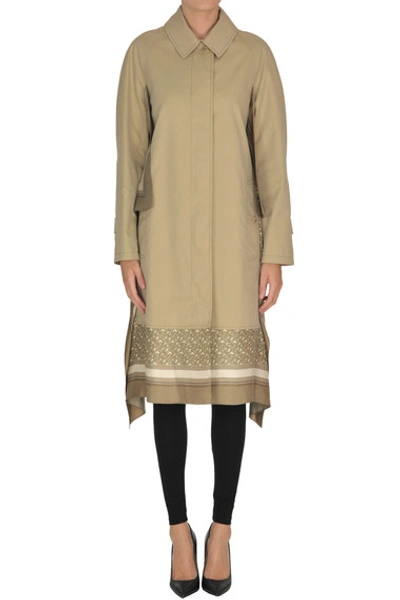 Burberry Foulard Inserts Trench Coat In Beige