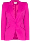 Alexander Mcqueen Single-breasted Blazer In Pink